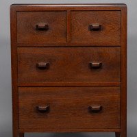 Betty Joel Attributed, Arts & Crafts Oak Tallboy & Matching Petite Chest of Drawers - Thumbnail 15