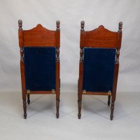 Bruce Talbert Attributed, probably for Gillows of Lancaster. A Pair of Tall Back Throne Style Aesthetic Movement Chairs - Thumbnail 3