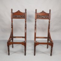 Bruce Talbert, attributed. Probably for Gillows of Lancaster. A Pair of Tall Back Throne Style Aesthetic Movement Chairs - Thumbnail 5