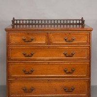 Bruce Talbert. Gillows & Co., Rare Aesthetic Movement Walnut Chest of Drawers - Thumbnail 5