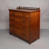 Bruce Talbert. Gillows & Co., Rare Aesthetic Movement Walnut Chest of Drawers - Thumbnail 3