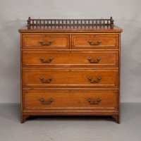 Bruce Talbert. Gillows & Co., Rare Aesthetic Movement Walnut Chest of Drawers - Thumbnail 2