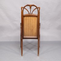 Louis Majorelle. Art Nouveau Armchair in Carved Walnut Retaining the Original Period Fabric - Thumbnail 6