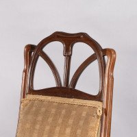 Louis Majorelle. Art Nouveau Armchair in Carved Walnut Retaining the Original Period Fabric - Thumbnail 14