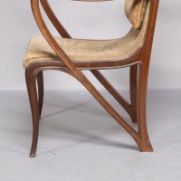 Louis Majorelle. Art Nouveau Armchair in Carved Walnut Retaining the Original Period Fabric - Thumbnail 17