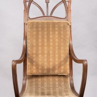Louis Majorelle. Art Nouveau Armchair in Carved Walnut Retaining the Original Period Fabric - Thumbnail 18