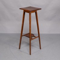 C. F. A. Voysey Attributed, Made & Retailed by Goodyers of Regent Street & New Bond Street London. Rare Pair of Simple Arts & Crafts Oak Plant Stands - Thumbnail 4