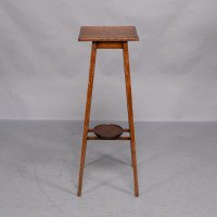 C. F. A. Voysey Attributed, Made & Retailed by Goodyers of Regent Street & New Bond Street London. Rare Pair of Simple Arts & Crafts Oak Plant Stands - Thumbnail 9