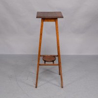 C. F. A. Voysey Attributed, Made & Retailed by Goodyers of Regent Street & New Bond Street London. Rare Pair of Simple Arts & Crafts Oak Plant Stands - Thumbnail 11