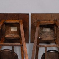 C. F. A. Voysey Attributed, Made & Retailed by Goodyers of Regent Street & New Bond Street London. Rare Pair of Simple Arts & Crafts Oak Plant Stands - Thumbnail 13