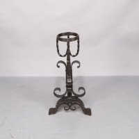 Aesthetic Movement. French. Exceptional Pair of Hand Wrought Iron Fire Dogs - Thumbnail 9