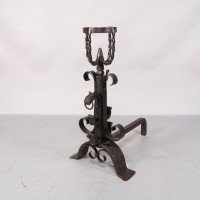 Aesthetic Movement. French. Exceptional Pair of Hand Wrought Iron Fire Dogs - Thumbnail 19