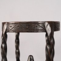 Aesthetic Movement. French. Exceptional Pair of Hand Wrought Iron Fire Dogs - Thumbnail 20
