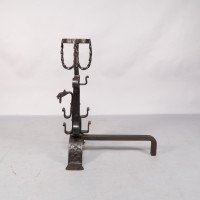 Aesthetic Movement. French. Exceptional Pair of Hand Wrought Iron Fire Dogs - Thumbnail 22