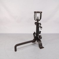 Aesthetic Movement. French. Exceptional Pair of Hand Wrought Iron Fire Dogs - Thumbnail 23