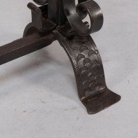 Aesthetic Movement. French. Exceptional Pair of Hand Wrought Iron Fire Dogs - Thumbnail 26