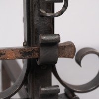 Aesthetic Movement. French. An Exceptional Pair of Hand Wrought Iron Fire Dogs - Thumbnail 41