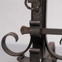 Aesthetic Movement. French. An Exceptional Pair of Hand Wrought Iron Fire Dogs - Thumbnail 42