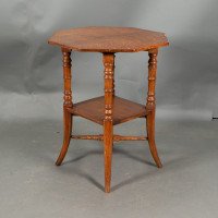 Jas Shoolbred & Co., ( attributed. ). An Octagonal Oak Side Table with Central Shelf - Thumbnail 5