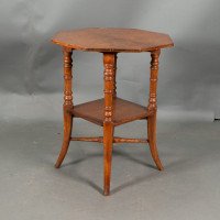 Jas Shoolbred & Co., ( attributed. ). An Octagonal Oak Side Table with Central Shelf - Thumbnail 6