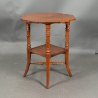 Jas Shoolbred & Co., ( attributed. ). An Octagonal Oak Side Table with Central Shelf - Thumbnail 9