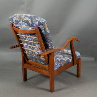 Parker Knoll, Mid-Century English Arts & Crafts Style Oak Reclining Armchair - Thumbnail 7
