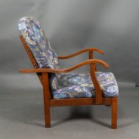 Parker Knoll, Mid-Century English Arts & Crafts Style Oak Reclining Armchair - Thumbnail 8