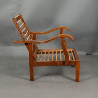 Parker Knoll, Mid-Century English Arts & Crafts Style Oak Reclining Armchair - Thumbnail 20
