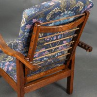 Parker Knoll, Mid-Century English Arts & Crafts Style Oak Reclining Armchair - Thumbnail 17