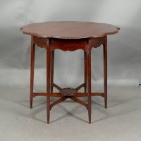 Morris & Co., Mahogany Side Table with a Shaped Top & Wavy Apron - Thumbnail 2