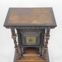 Henry William Batley Possibly for Gillows of Lancaster. A Large Aesthetic Movement Exhibition Quality Oak & Walnut Bracket Clock - Thumbnail 5
