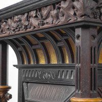 Henry William Batley Possibly for Gillows of Lancaster. A Large Aesthetic Movement Exhibition Quality Oak & Walnut Bracket Clock - Thumbnail 8