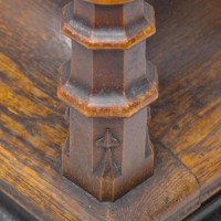 Henry William Batley Possibly for Gillows of Lancaster. A Large Aesthetic Movement Exhibition Quality Oak & Walnut Bracket Clock - Thumbnail 11