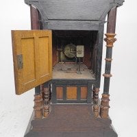 Henry William Batley Possibly for Gillows of Lancaster. A Large Aesthetic Movement Exhibition Quality Oak & Walnut Bracket Clock - Thumbnail 22