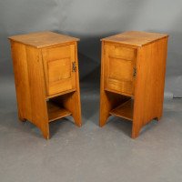Wylie & Lochhead. A Pair of Arts & Crafts Ash Bedside Cabinets - Thumbnail 11