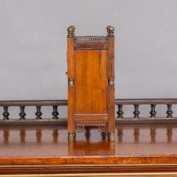 Howell & James In the style of Lewis Foreman Day. A Small Aesthetic Movement Walnut Mantle Clock - Thumbnail 8