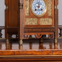 Howell & James In the style of Lewis Foreman Day. A Small Aesthetic Movement Walnut Mantle Clock - Thumbnail 12