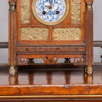 Howell & James In the style of Lewis Foreman Day. A Small Aesthetic Movement Walnut Mantle Clock - Thumbnail 13