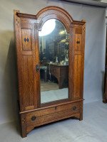 M. H. Baillie Scott Style, Shapland & Petter Arts & Crafts Inlaid Wardrobe - Thumbnail 3