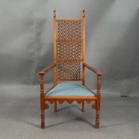 Dr. C. Dresser Attributed, for the Art Furniture Alliance. A Moorish Style Walnut Armchair - Thumbnail 2
