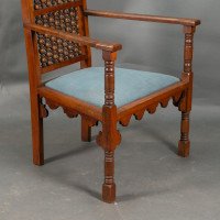 Dr. C. Dresser Attributed, for the Art Furniture Alliance. A Moorish Style Walnut Armchair - Thumbnail 9