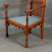Dr. C. Dresser Attributed, for the Art Furniture Alliance. A Moorish Style Walnut Armchair - Thumbnail 11