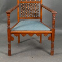 Dr. C. Dresser Attributed, for the Art Furniture Alliance. A Moorish Style Walnut Armchair - Thumbnail 17