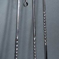 A Set of Arts & Crafts Cotswold School Polished Steel Hand Wrought Fire Utensils - Thumbnail 14