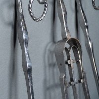 A Set of Arts & Crafts Cotswold School Polished Steel Hand Wrought Fire Utensils - Thumbnail 15