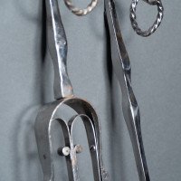 A Set of Arts & Crafts Cotswold School Polished Steel Hand Wrought Fire Utensils - Thumbnail 16