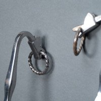 A Set of Arts & Crafts Cotswold School Polished Steel Hand Wrought Fire Utensils - Thumbnail 21