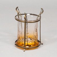 Arts & Crafts Brass Lantern with Subtle Bronze Tinged Shade - Thumbnail 9