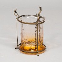 Arts & Crafts Brass Lantern with Subtle Bronze Tinged Shade - Thumbnail 10