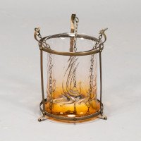 Arts & Crafts Brass Lantern with Subtle Bronze Tinged Shade - Thumbnail 12